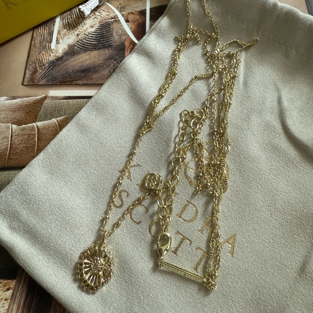 Kendra Scott Brielle Gold Pendant Multistrand Necklace